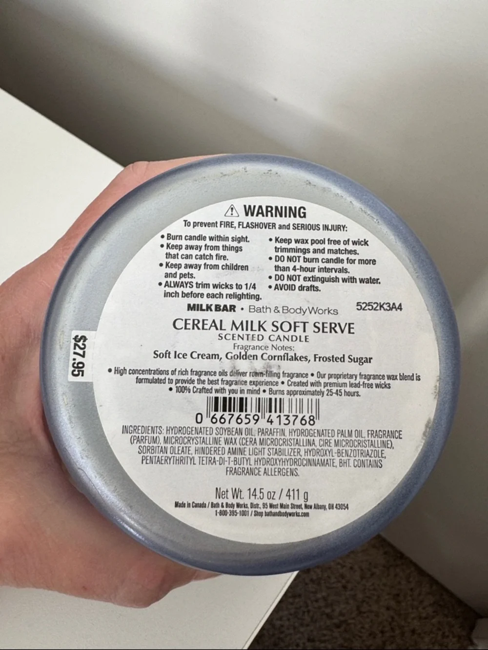 Bath & Body Works x Milk Cereal Milk Soft Serve Soy Wax Candle - 3 Wick - Picture 3 of 3
